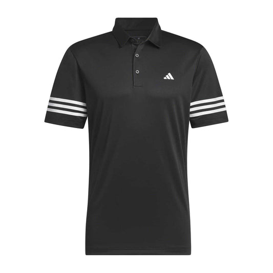 Black - Front - Adidas Mens Striped Regular Polo Shirt