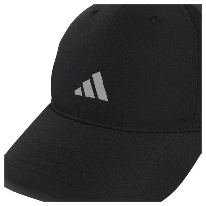 Black-Silver - Side - Adidas Mens Run Essentials Logo Running Baseball Cap