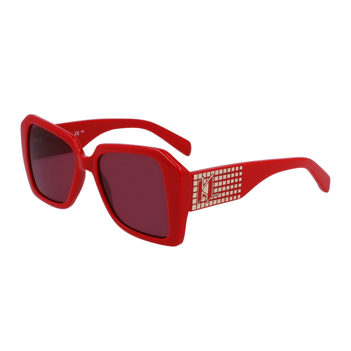 Red - Side - Karl Lagerfeld Unisex Adult Logo Sunglasses