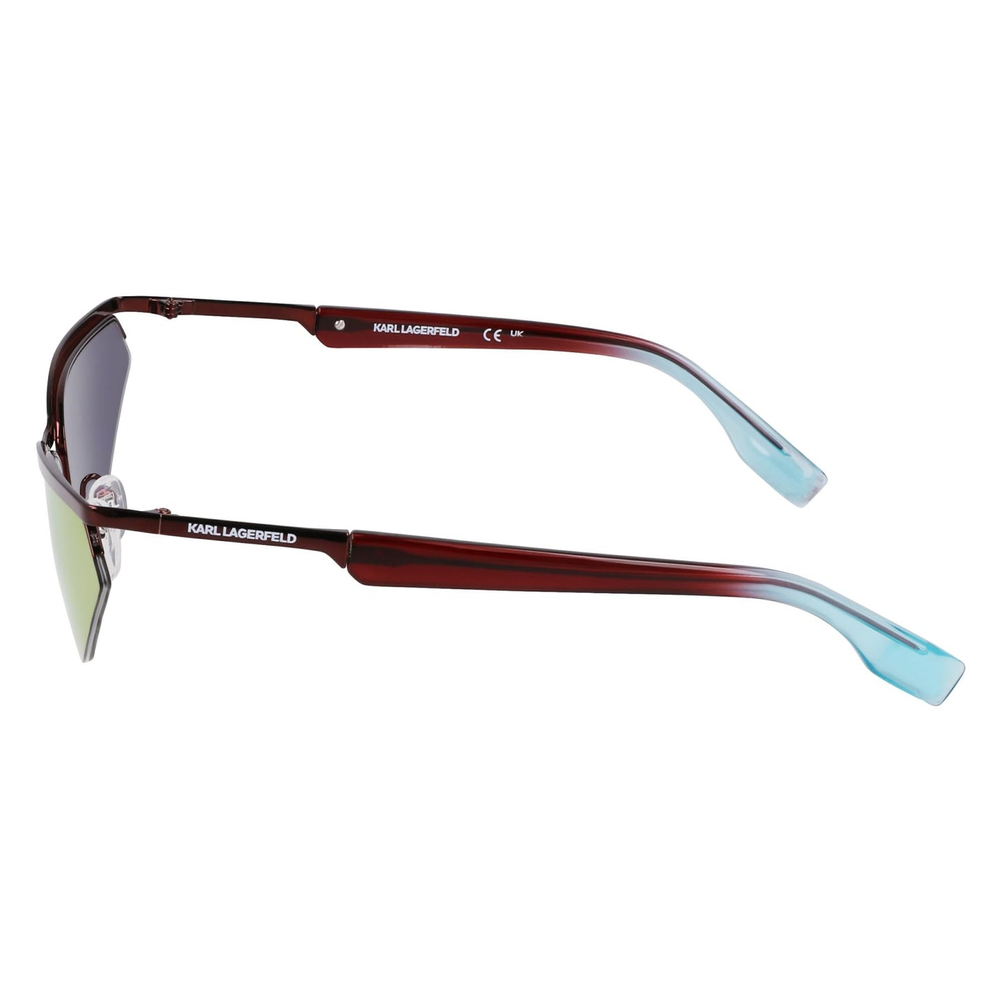Burgundy - Pack Shot - Karl Lagerfeld Unisex Adult Mirrored Sunglasses