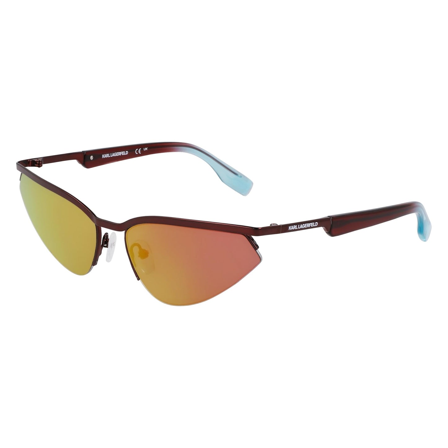 Burgundy - Side - Karl Lagerfeld Unisex Adult Mirrored Sunglasses