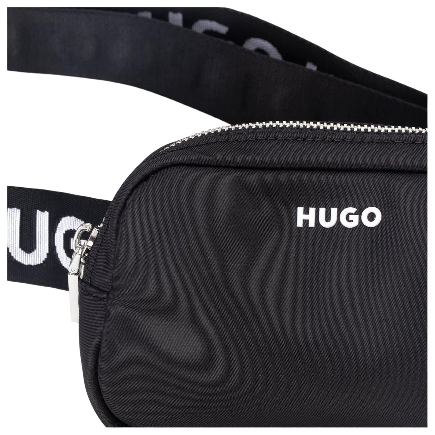 Black - Side - Hugo Logo Nylon Hip Bag