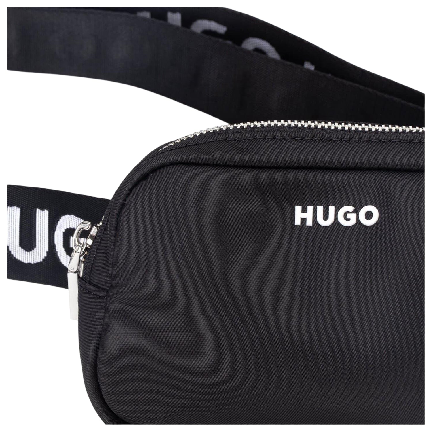 Black - Side - Hugo Logo Nylon Hip Bag