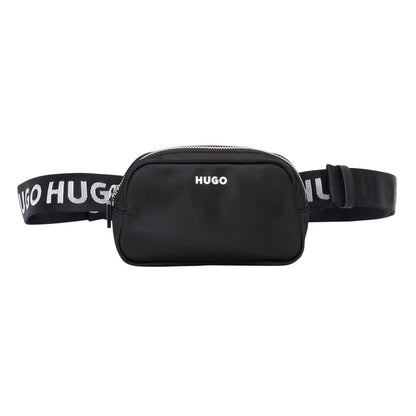 Black - Front - Hugo Logo Nylon Hip Bag
