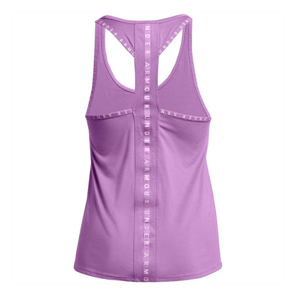 Purple - Back - Under Armour Womens-Ladies 4 Way Stretch Tank Top