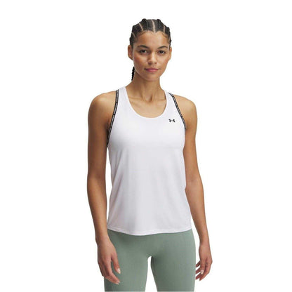 White-Black - Front - Under Armour Womens-Ladies 4 Way Stretch Tank Top