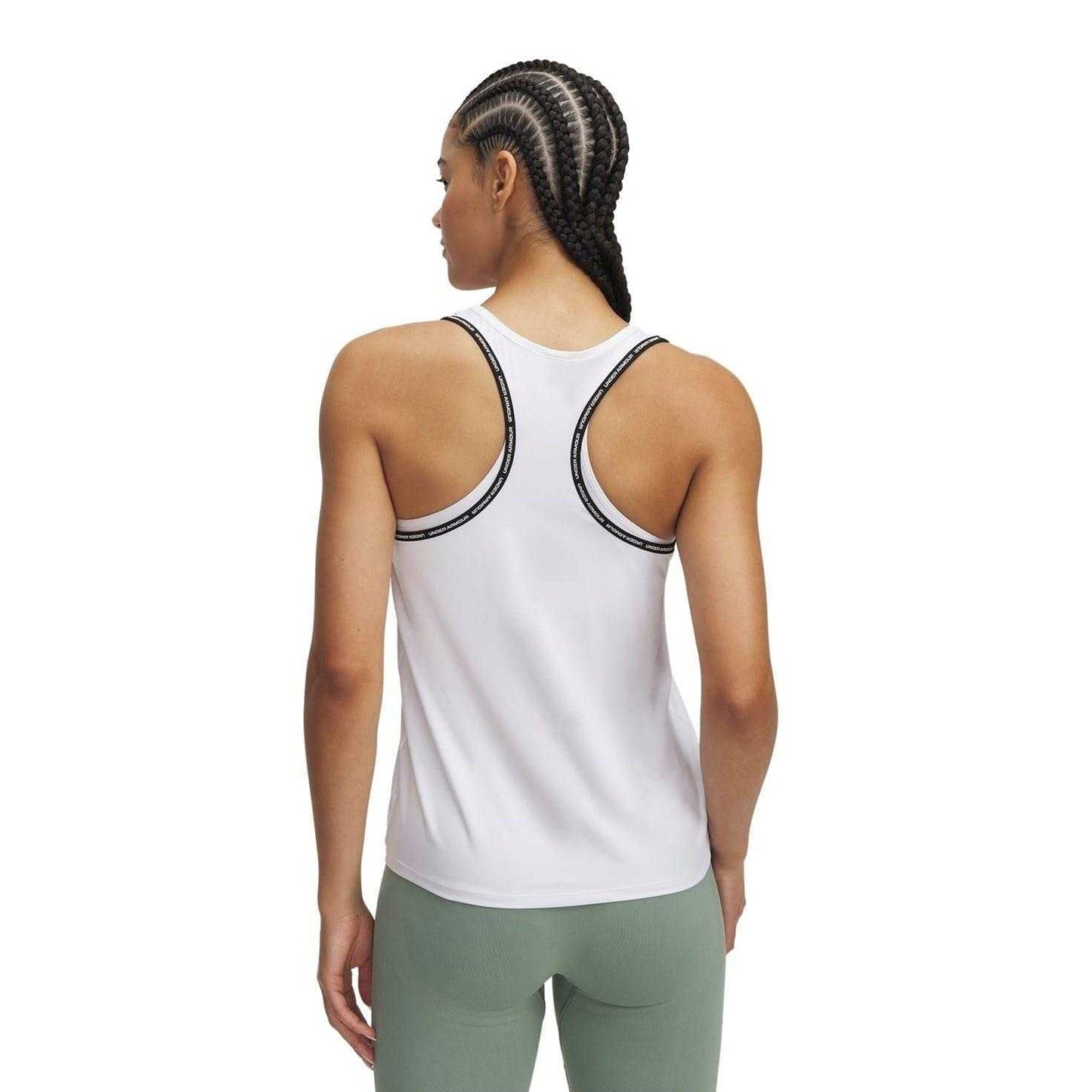 White-Black - Back - Under Armour Womens-Ladies 4 Way Stretch Tank Top