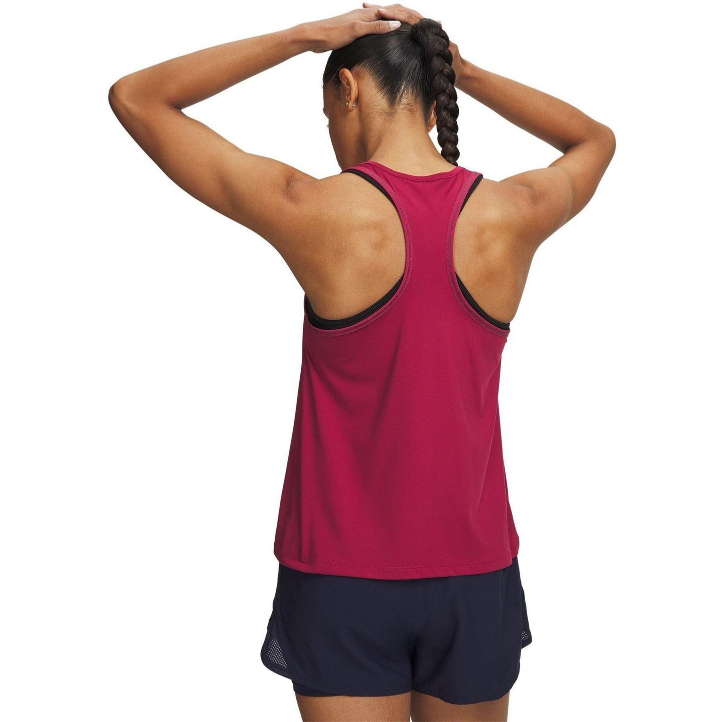 Claret - Back - Under Armour Womens-Ladies 4 Way Stretch Tank Top
