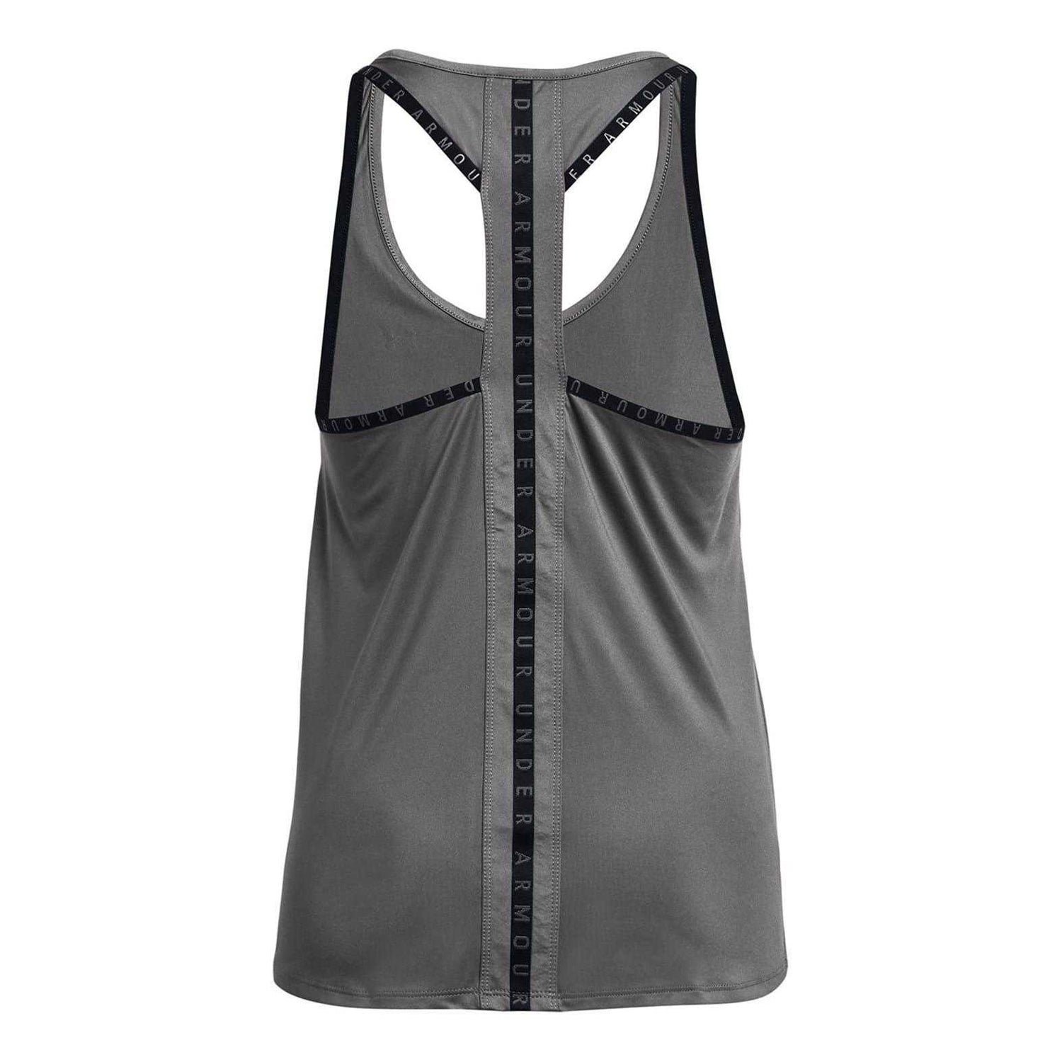 Grey - Back - Under Armour Womens-Ladies 4 Way Stretch Tank Top