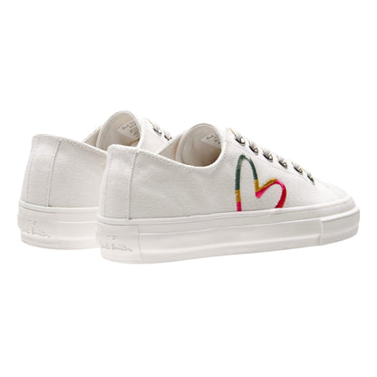 White - Back - Paul Smith Womens-Ladies Rainbow Heart Canvas Trainers