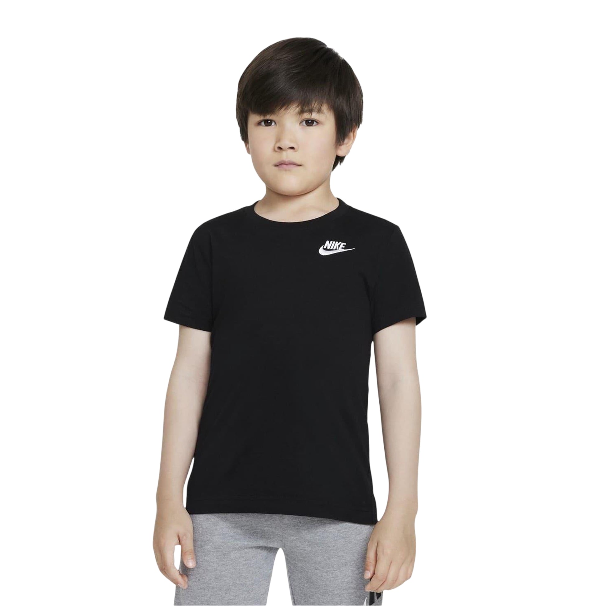 Black - Side - Nike Boys Futura Swoosh T-Shirt