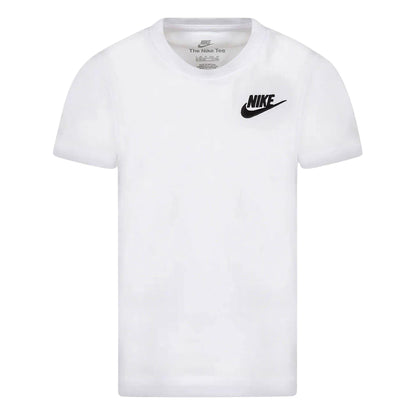 White - Front - Nike Boys Futura Swoosh T-Shirt