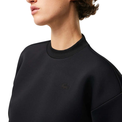 Black - Lifestyle - Lacoste Womens-Ladies Drawstring Loose Fit Sweatshirt