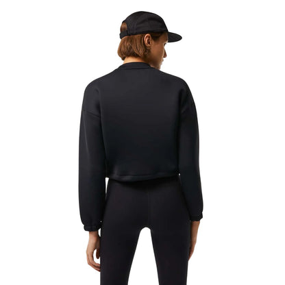 Black - Back - Lacoste Womens-Ladies Drawstring Loose Fit Sweatshirt