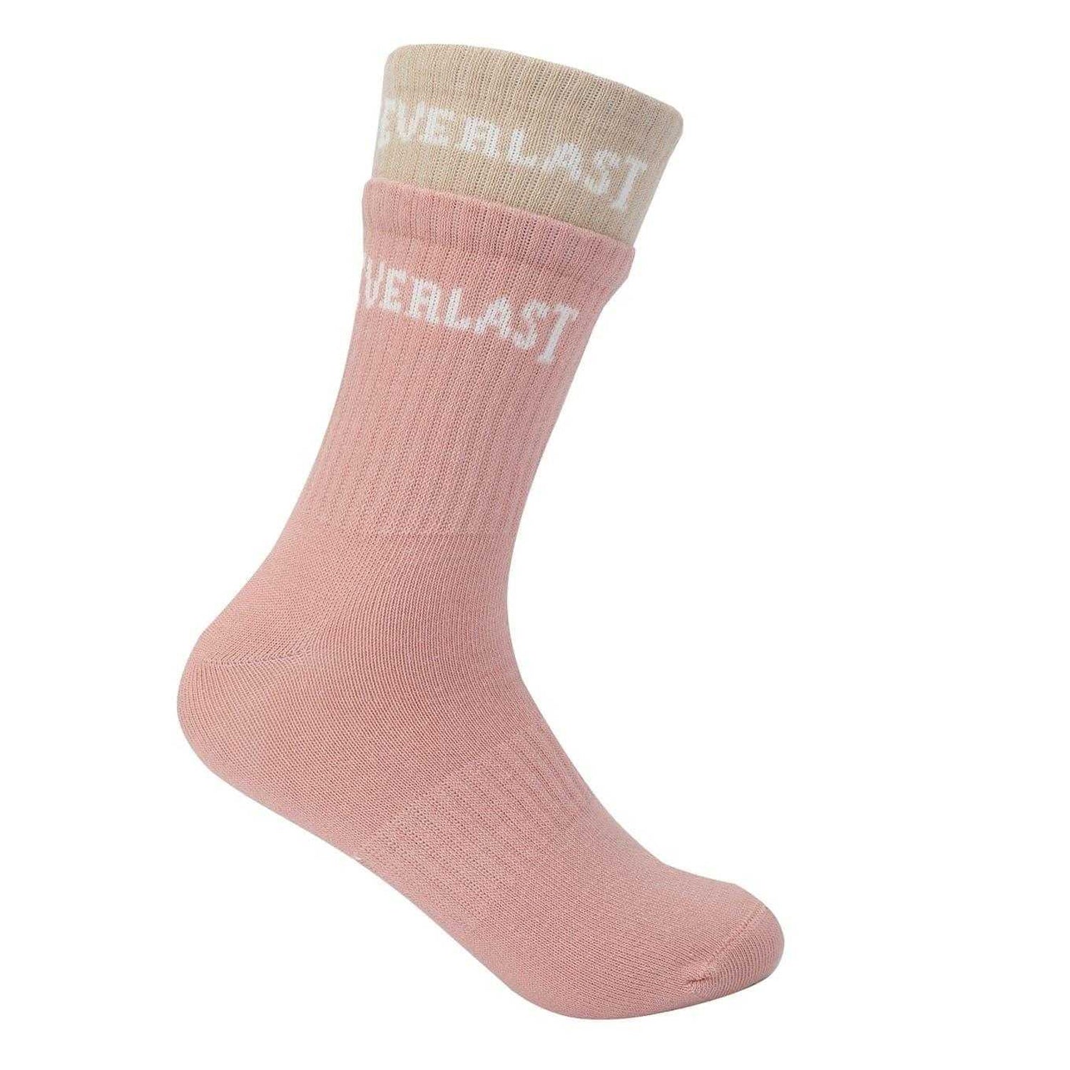 Multicoloured - Side - Everlast Womens-Ladies Lettering Crew Socks (Pack of 2)