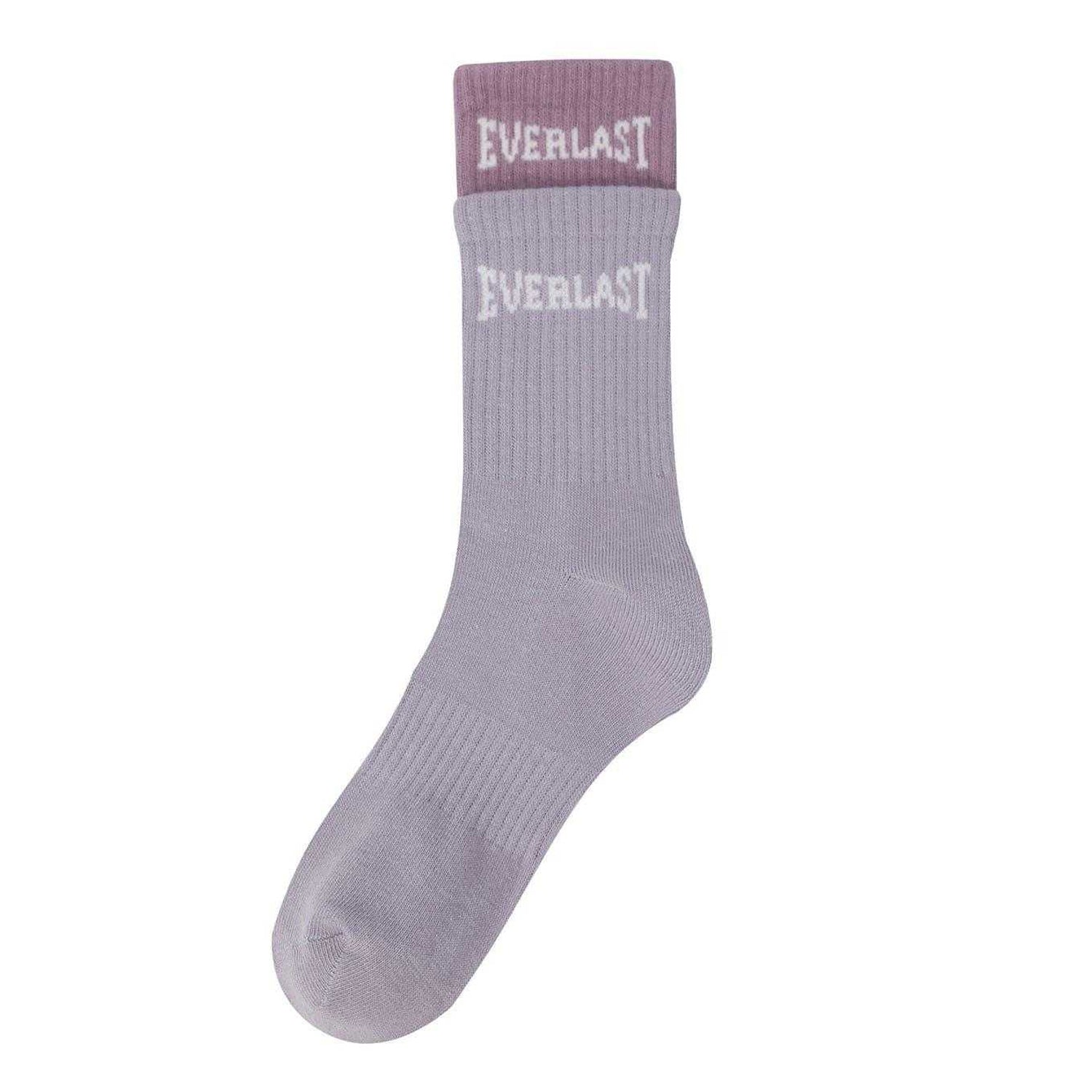 Multicoloured - Lifestyle - Everlast Womens-Ladies Lettering Crew Socks (Pack of 2)