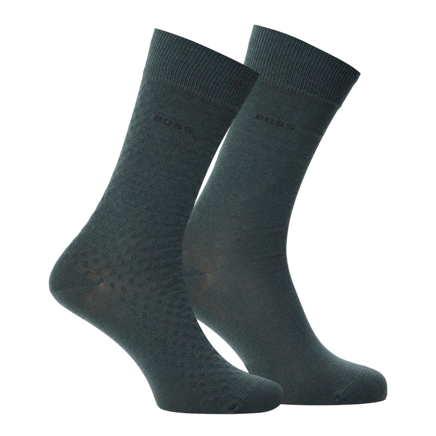 Dark Green - Front - Boss Mens Polka Dot Crew Socks (Pack of 2)