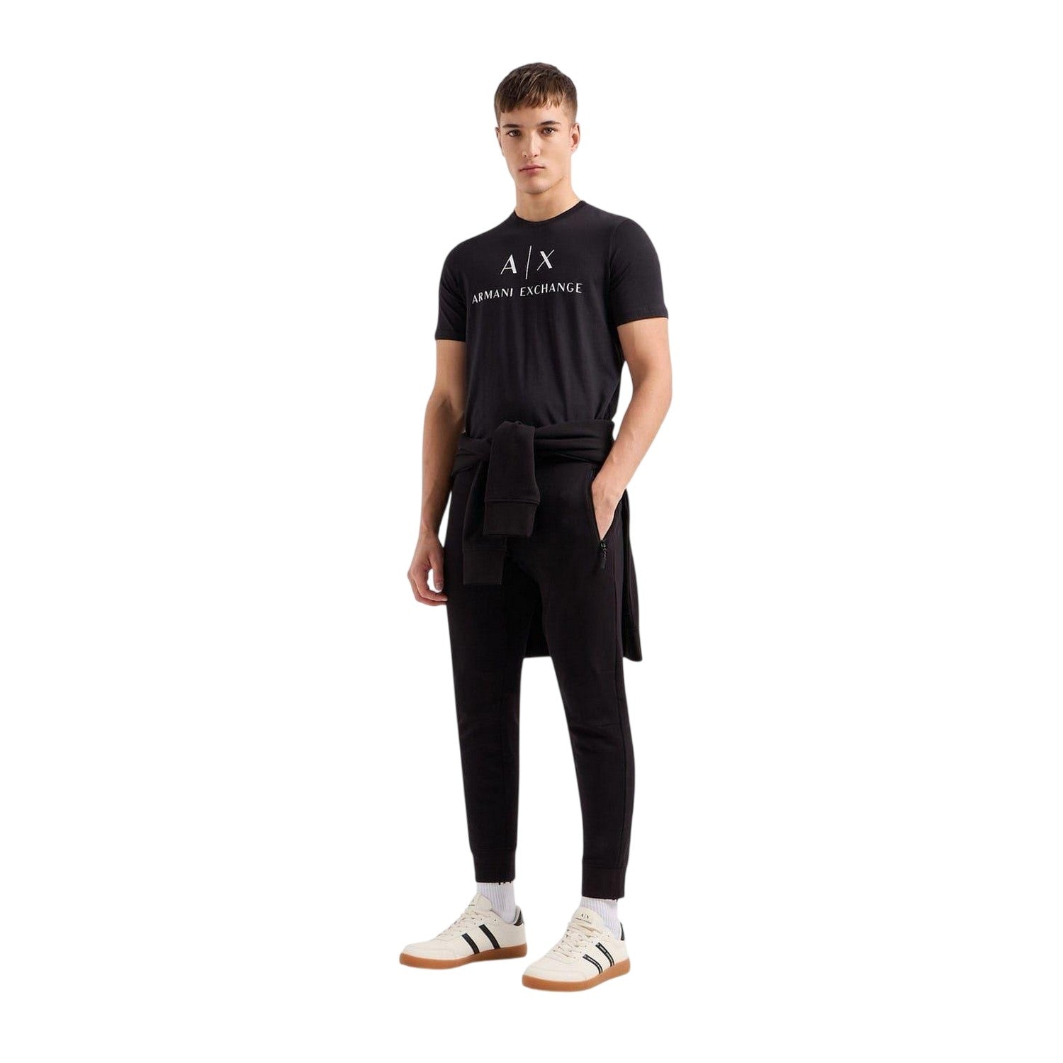 Black - Lifestyle - Armani Exchange Mens Pocket Jogging Bottoms