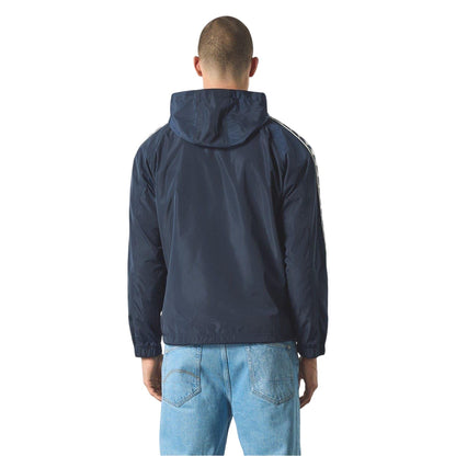 Blue-White - Back - Kappa Mens Water Resistant Long-Sleeved Hooded Jacket