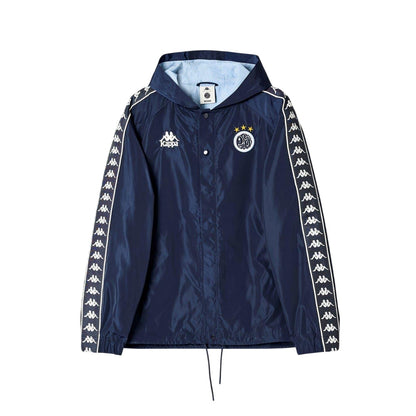 Blue-White - Front - Kappa Mens Water Resistant Long-Sleeved Hooded Jacket
