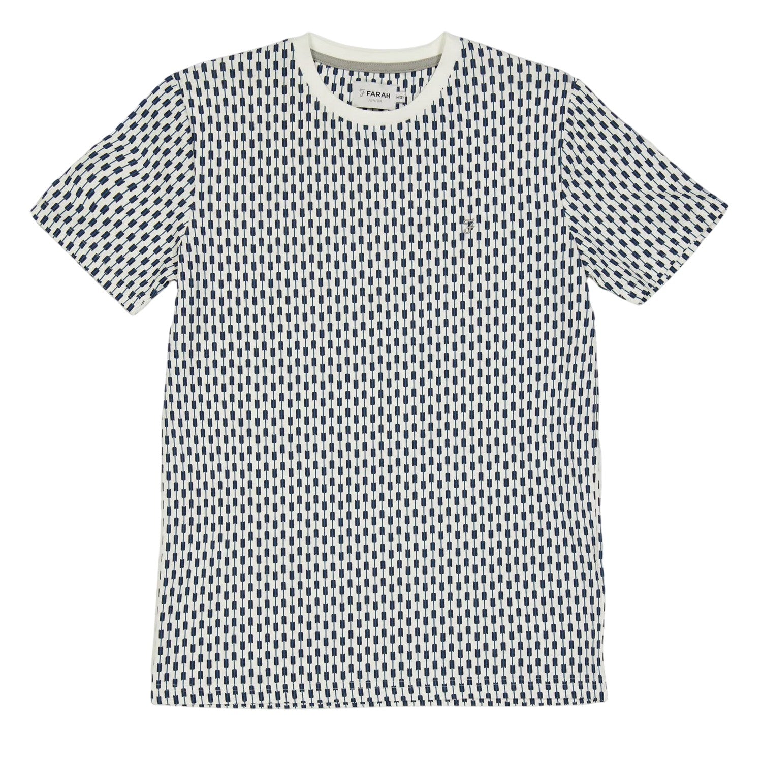 Off White - Front - Farah Childrens-Kids Geometric Jersey Embroidered Short-Sleeved T-Shirt