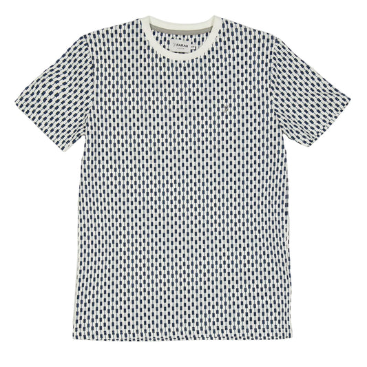 Off White - Front - Farah Childrens-Kids Geometric Jersey Embroidered Short-Sleeved T-Shirt
