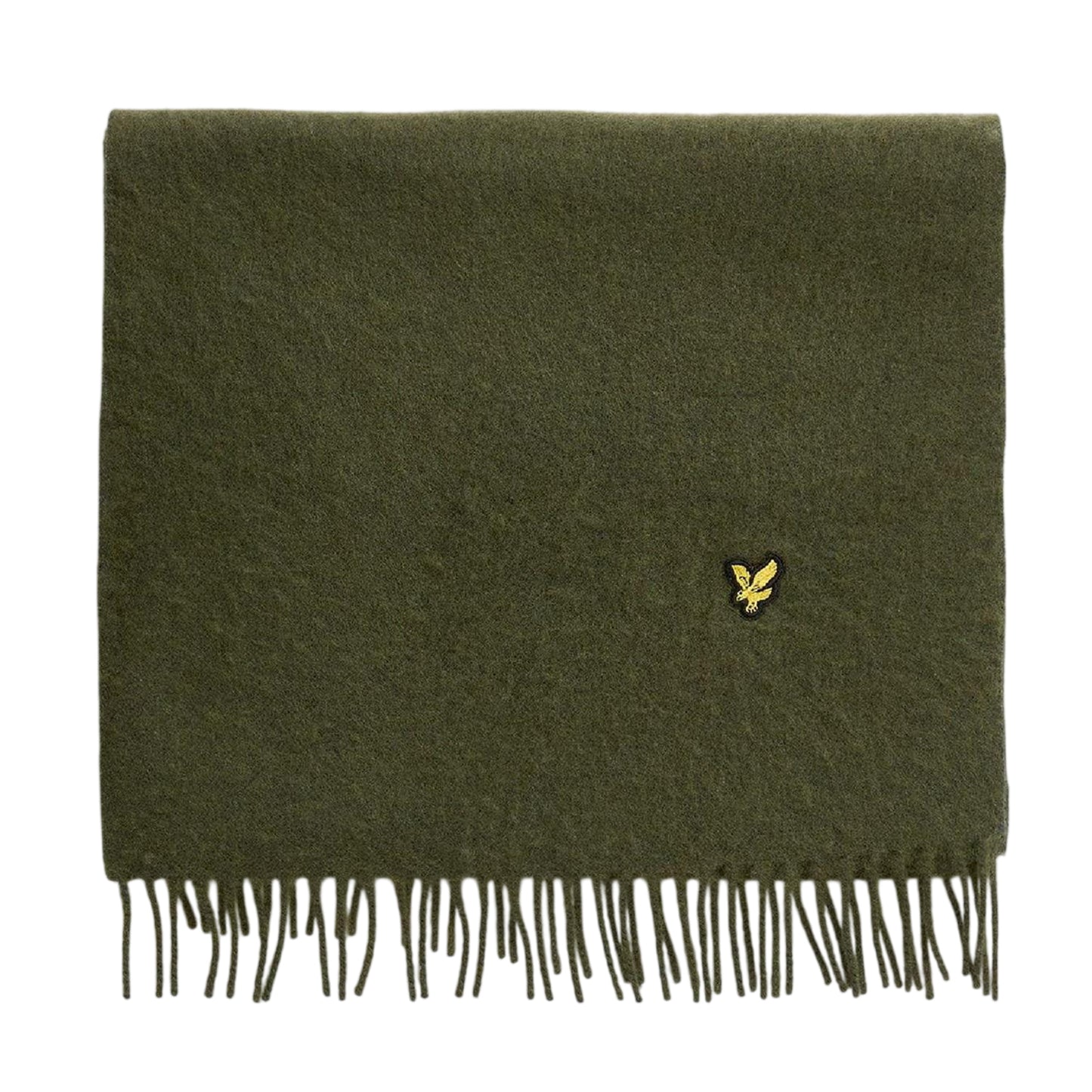 Green - Front - Lyle & Scott Tonal Logo Lambswool Blend Scarf