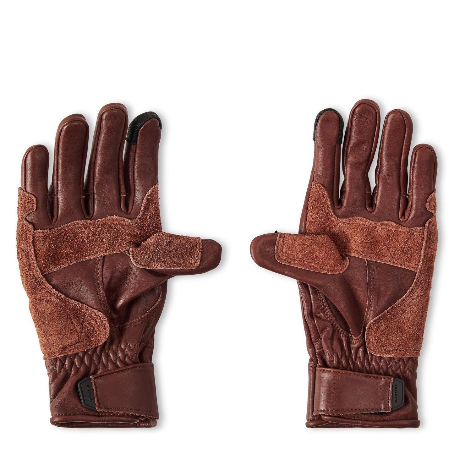 Tan - Lifestyle - Belstaff Unisex Adult Clinch Leather Motorcycle Gloves