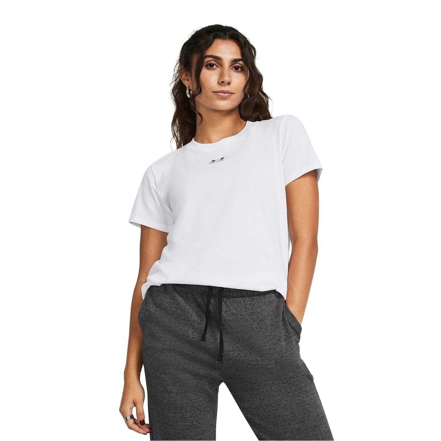 White - Side - Under Armour Womens-Ladies Off Campus T-Shirt