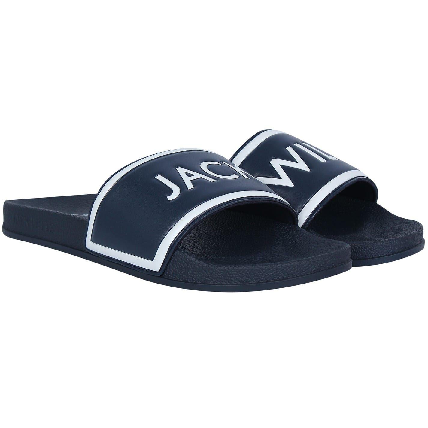 Navy - Pack Shot - Jack Wills Mens Logo Sliders