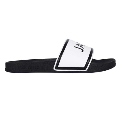 White-Black - Side - Jack Wills Mens Logo Sliders