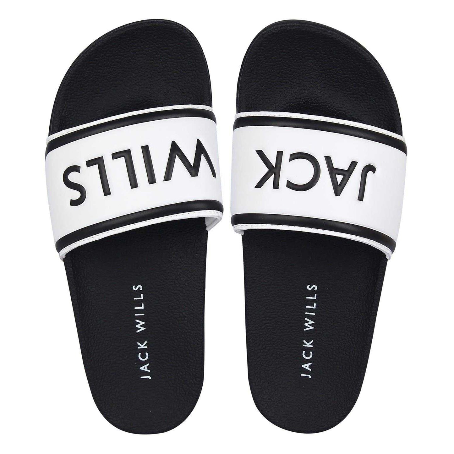 White-Black - Lifestyle - Jack Wills Mens Logo Sliders