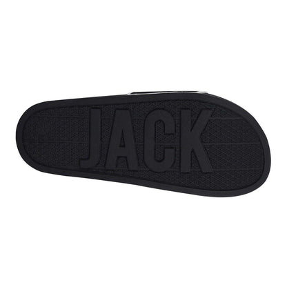 White-Black - Pack Shot - Jack Wills Mens Logo Sliders