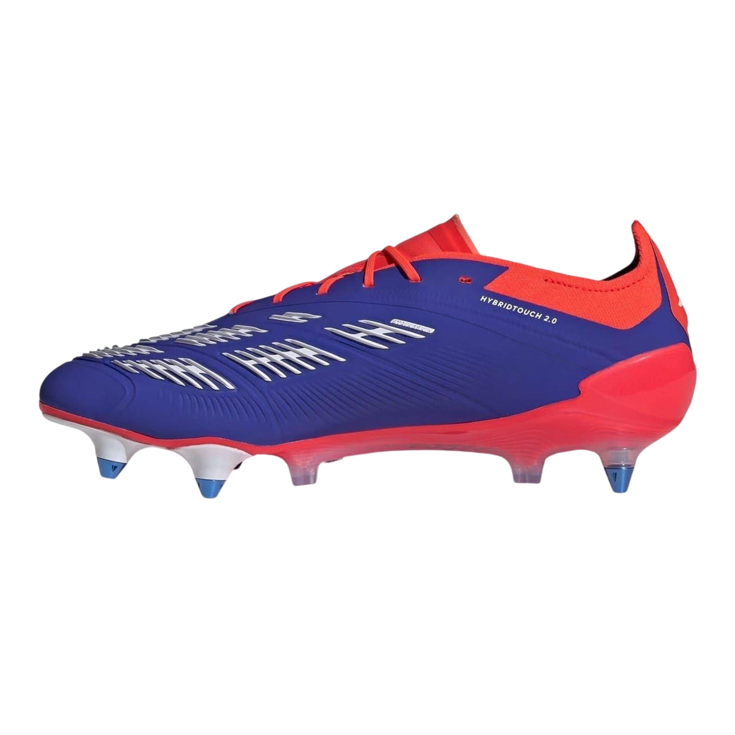 Blue-White-Red - Side - Adidas Unisex Adult Predator Soft Ground Football Boots