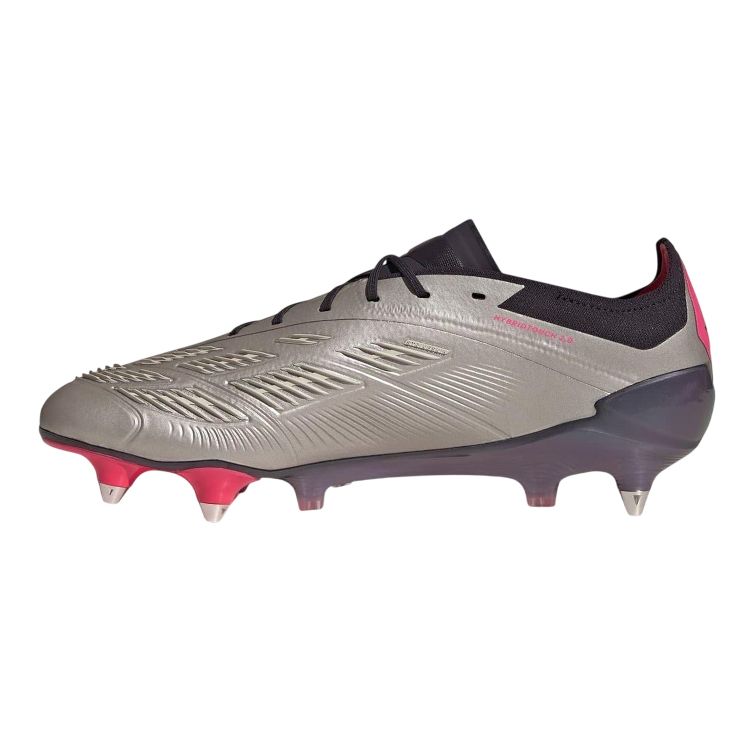 Silver-Black - Side - Adidas Unisex Adult Predator Soft Ground Football Boots