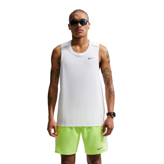 White - Front - Nike Mens Miler Tank Top