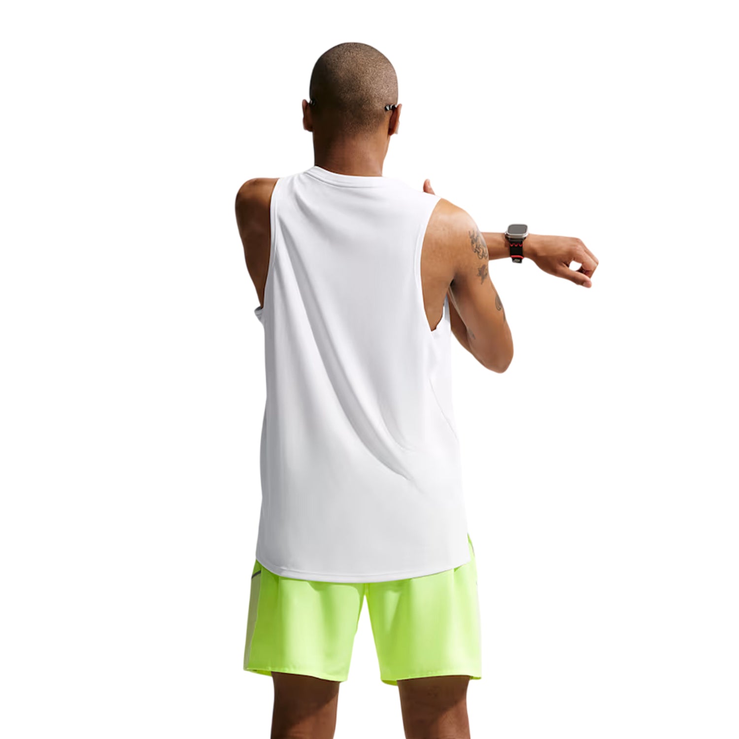 White - Back - Nike Mens Miler Tank Top