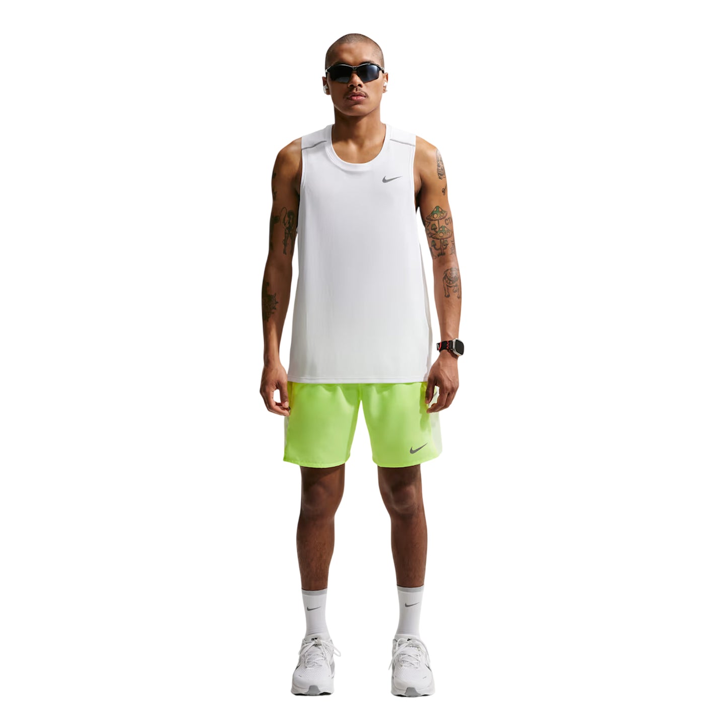 White - Side - Nike Mens Miler Tank Top