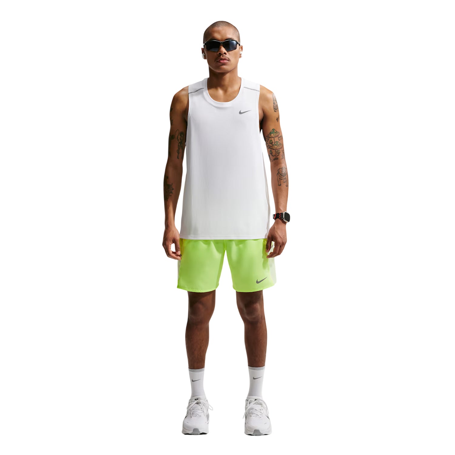 White - Side - Nike Mens Miler Tank Top