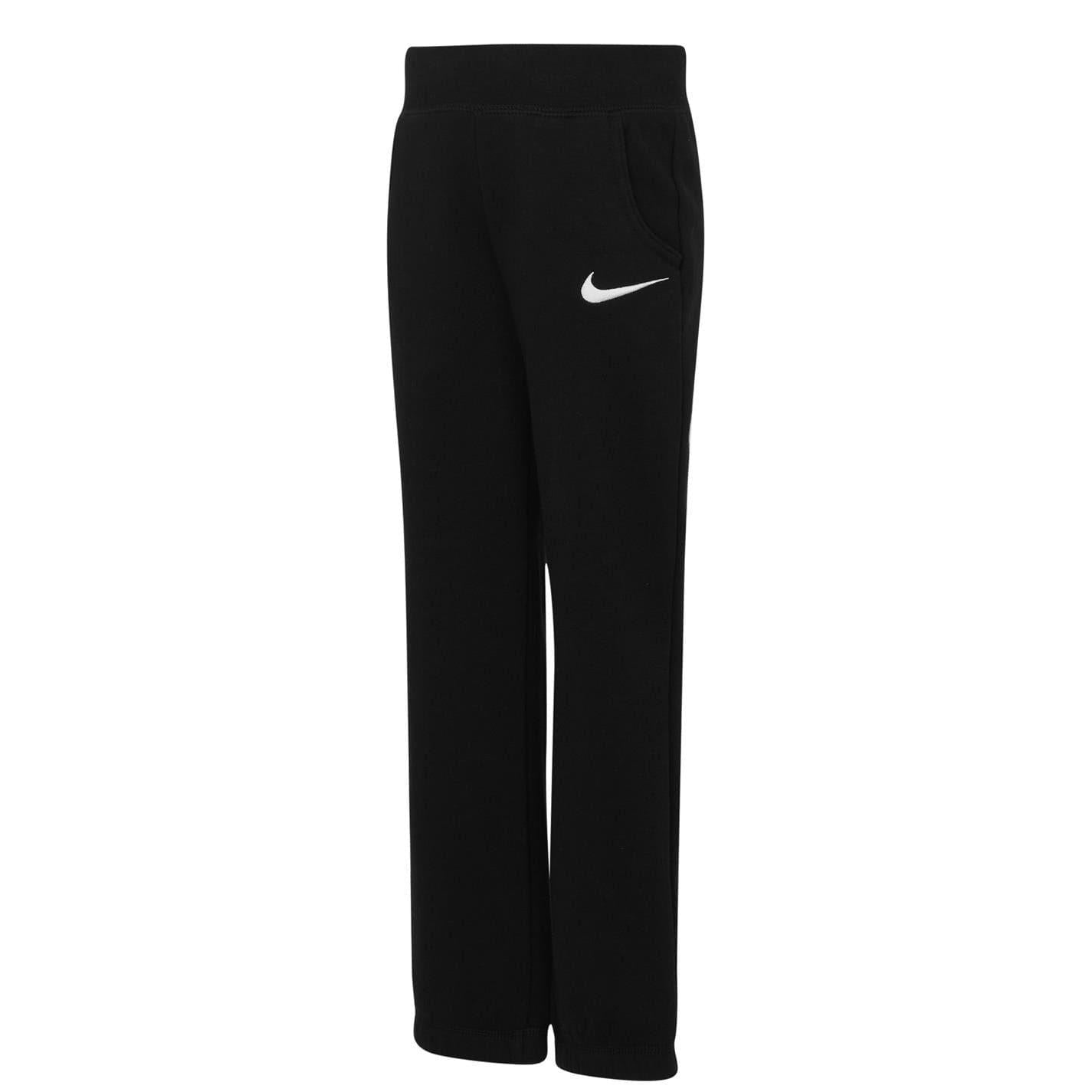 Black - Side - Nike Childrens-Kids Fleece Swoosh Jogging Bottoms
