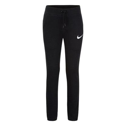 Black - Front - Nike Childrens-Kids Fleece Swoosh Jogging Bottoms