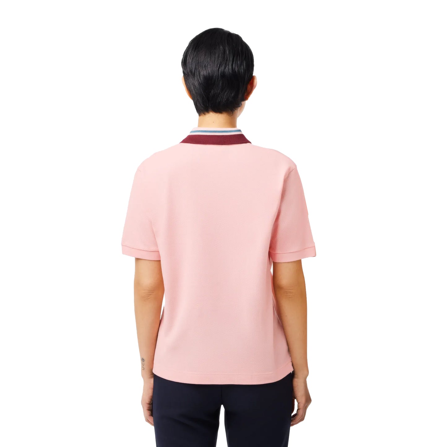 Pink - Back - Lacoste Unisex Adult Roland-Garros Edition Umpire Sport Polo Shirt