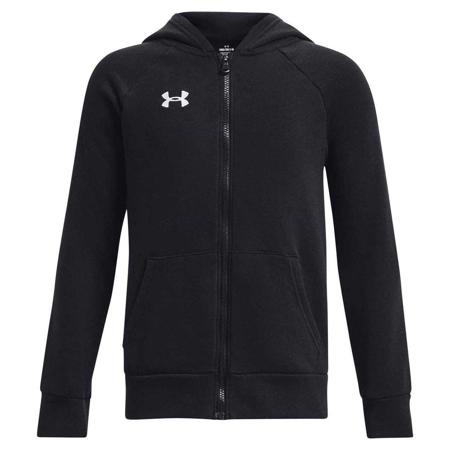 Black - Front - Under Armour Boys Logo Full Zip Hoodie