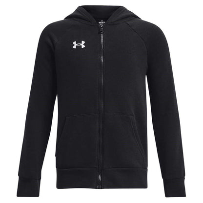 Black - Front - Under Armour Boys Logo Full Zip Hoodie
