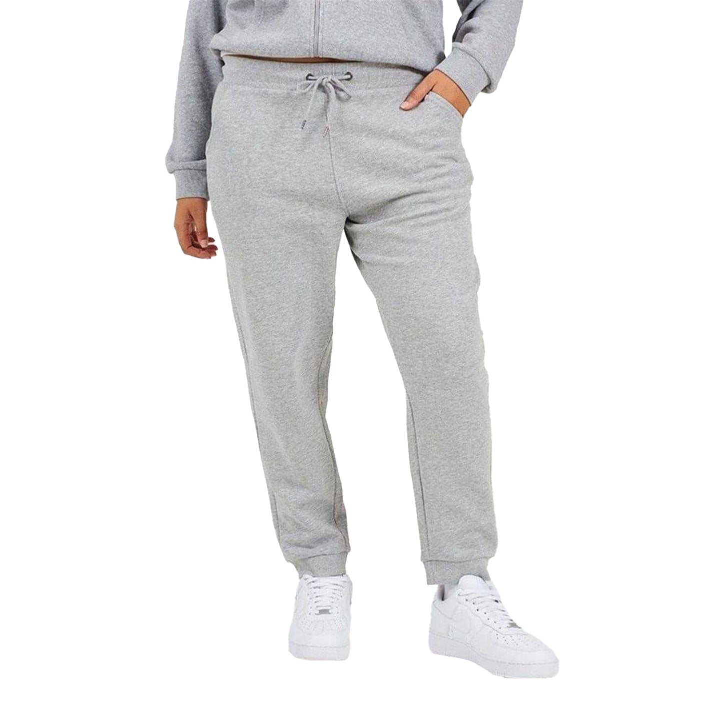 Grey Marl - Front - Brave Soul Womens-Ladies Plus Jogging Bottoms
