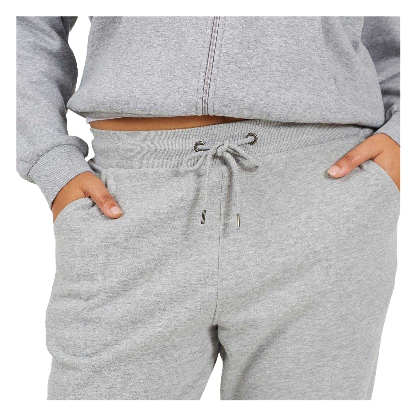 Grey Marl - Side - Brave Soul Womens-Ladies Plus Jogging Bottoms