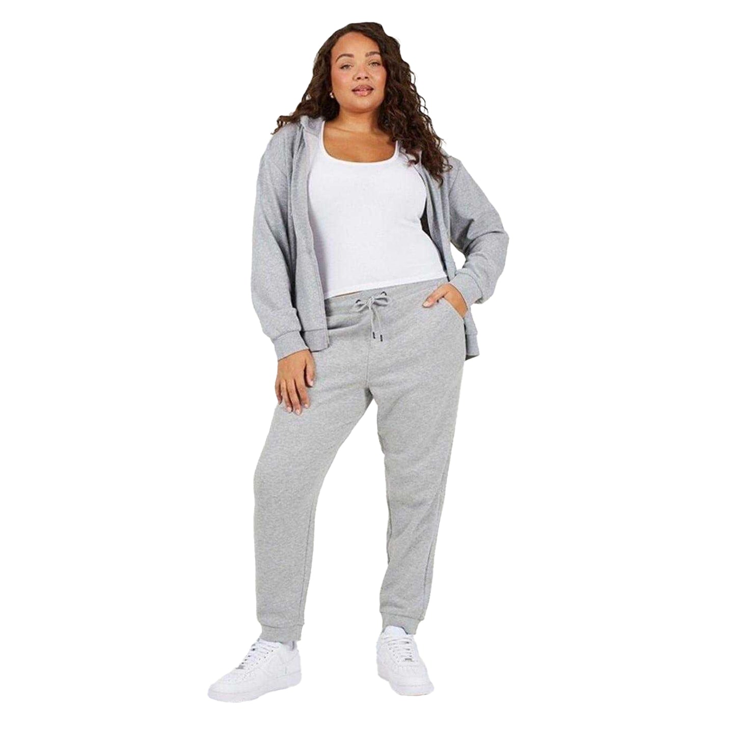 Grey Marl - Lifestyle - Brave Soul Womens-Ladies Plus Jogging Bottoms