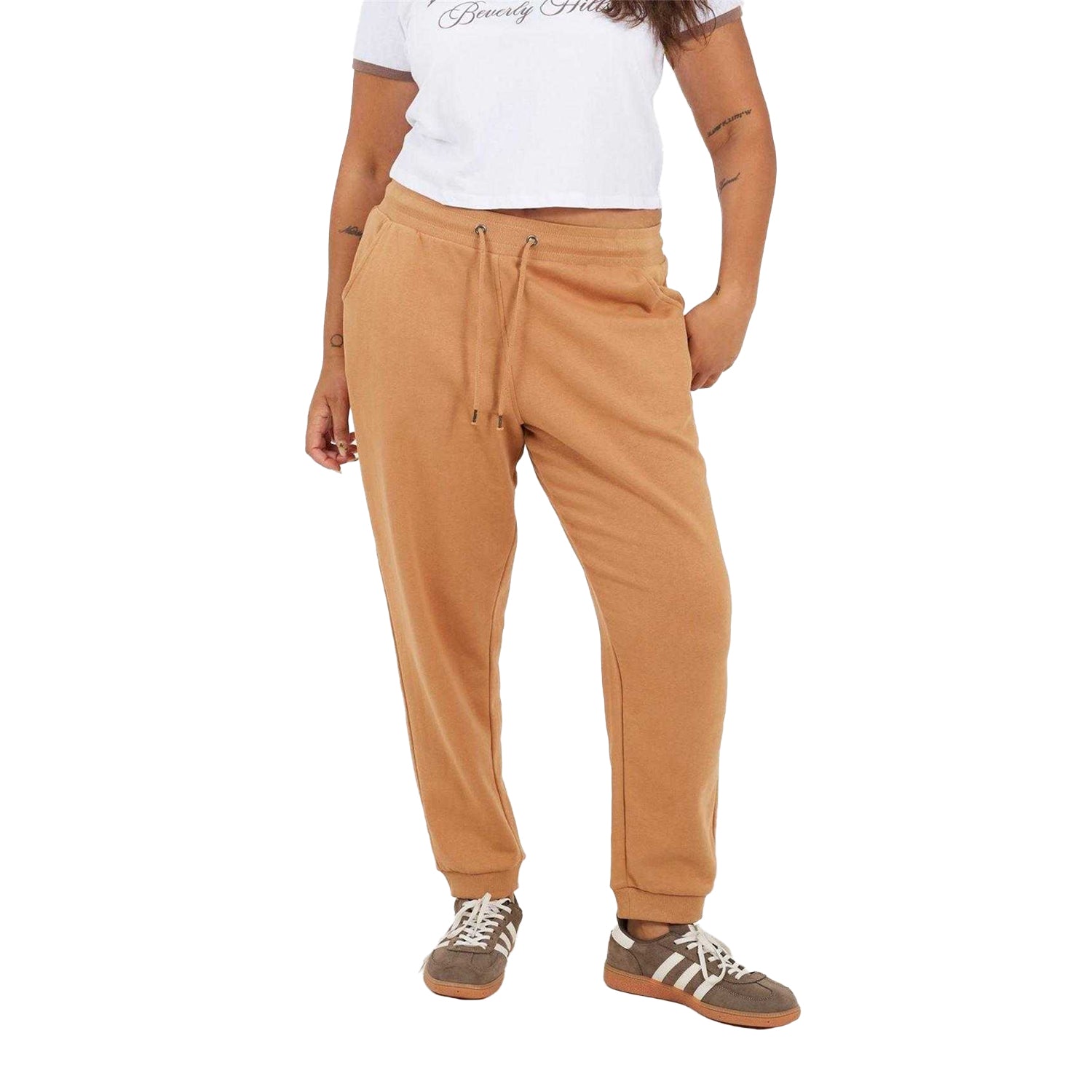 Camel - Front - Brave Soul Womens-Ladies Plus Jogging Bottoms