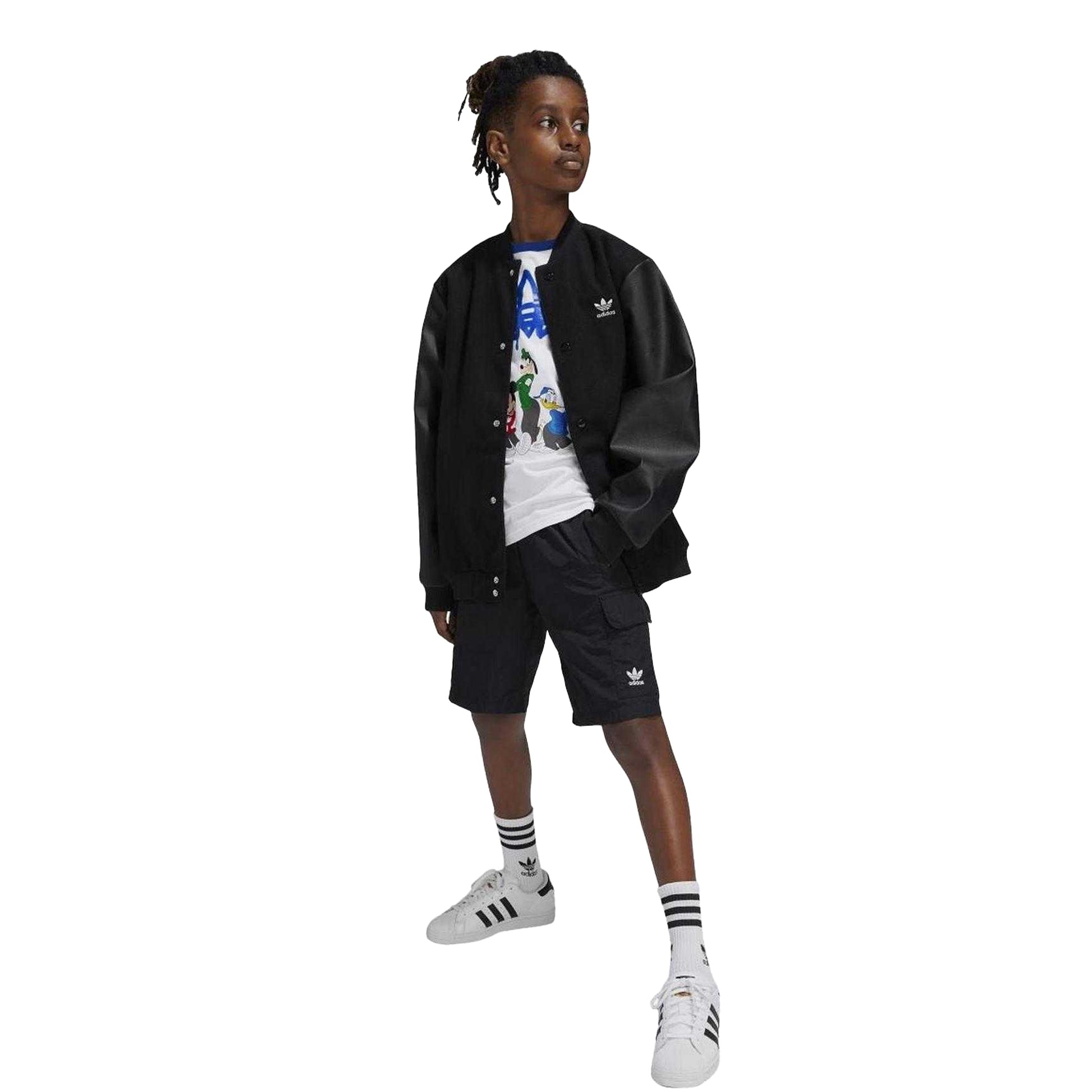 Black - Pack Shot - Adidas Childrens-Kids Originals Cargo Shorts