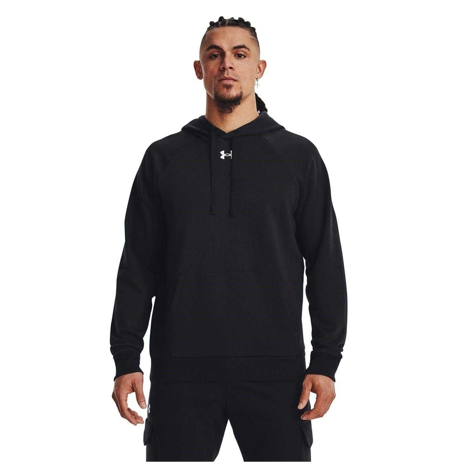 Black - Side - Under Armour Mens Fleece Hoodie